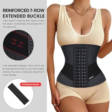 KIMIKAL Women Waist Trainer Corset Belt: Under Clothes Sport Tummy Control Long Torso Shapewear Black - Image 2