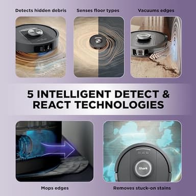 Shark Robot Vacuum & Mop Combo, PowerDetect NeverTouch, Self-Emptying & Self-Refilling, 60-Day Debris Capacity, 30-Day Refill Tank, Pad Dry, 5 Intelligent PowerDetect Cleaning Technologies, RV2820YE - Image 3