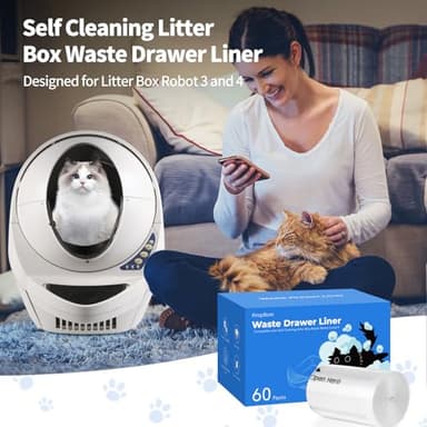 120 Pack Litter Box Robot 3 4 Waste Bags, Self Cleaning Cat Litter Box Robot Waste Liner Bags Replacement, Heavy Duty 9-11 Gallons of Capacity - Image 7