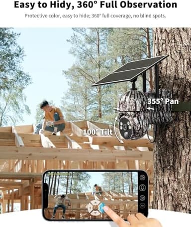 Oculview Cellular Trail Cameras with Built-in 4G LTE SIM Card, Support Unlimited Data Plan, Live Streaming, 360°Pananic Viewing, Motion Activated, Remote Access & Control, Solar Game/Deer Cam (2 Pack) - Image 3