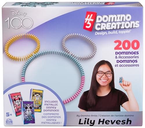 Spin Master Games Disney 100th Anniversary H5 Domino Creations 200 Dominoes & Accessories Domino Artist Lily Hevesh, Disney Gifts Dominoes Set for Adults & Kids Ages 5+ - Image 1