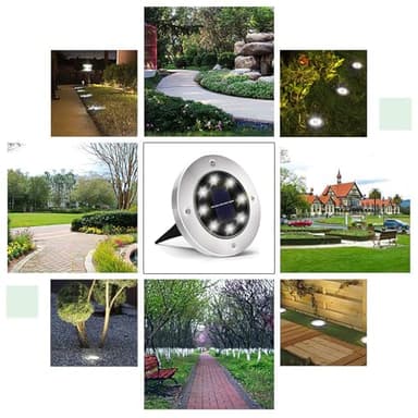 INCX Solar Lights for Outside,12 Pack Solar Lights Outdoor Waterproof, Solar Garden Lights Landscape Lighting for Patio Pathway Lawn Yard Deck Driveway Walkway, Cold White - Image 6