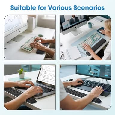 MEKASS Keyboard Wrist Rest, Soft Memory Foam Wrist Support for Keyboard, Keyboard Hand Rest Pad for Wrist Pain Relief, Keyboard Wrist Guard for Long Hours of Work, Gaming, Studying(Classic Black) - Image 7