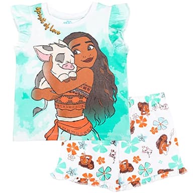 Disney Moana Toddler Girls T-Shirt and French Terry Shorts Outfit Set 3T - Image 1