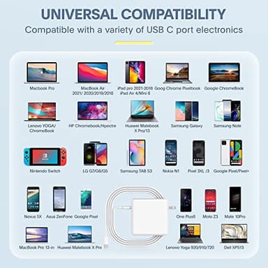 Mac Book Pro Charger - 118W USB C Fast Charger Power Adapter Compatible with MacBook Pro & MacBook Air 13, 14, 15, 16 inch, M1 M2 M3 M4, New ipad Pro and All USB C Device, 6.6ft Charge Cable - Image 5