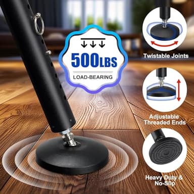 Door Security Bar & Sliding Patio Bar, Apartment Door Stoppers Security from Inside, Portable Door Lock for Travel Hotel, Adjustable 39"-53" - Image 4
