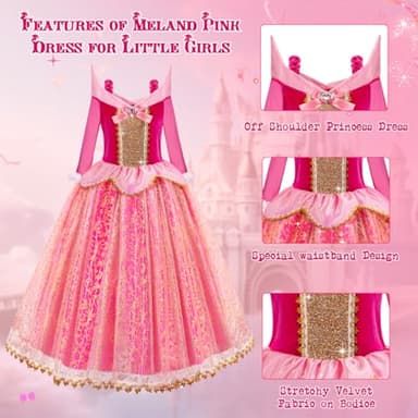 Meland Princess Dresses for Girls - Light Up Princess Dress Up for 3-10 Year Old, Costume for Girls Halloween Birthday - Image 5