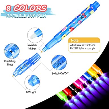 TAFULOR Invisible Ink Pen for Kids, Birthday Party Favors for Girls Boys, Spy Pens with UV Light Secret Message Magic Markers, Goody Bag Stuffers Toys for 4-12 Year Old Girls Boys Gift (24PCS) - Image 3
