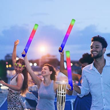LifBetter Light Up Glow Sticks Bulk, LED Foam Sticks 112 pcs Glow in The Dark with 3 Modes Flashing Led Foam Multicolor Batons Light up Party Favors for Birthdays, Weddings, Concerts, Festivals - Image 8