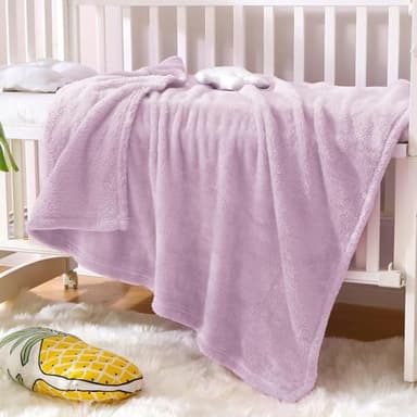 Exclusivo Mezcla Plush Fuzzy Fleece Throw Blanket, Super Soft, Fluffy and Warm Blankets for Couch, Bed, All Season Use (40x50 Inches, Light Purple) - Image 3