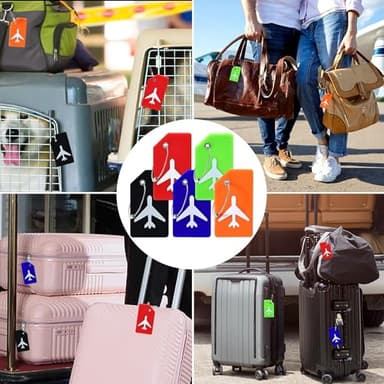 8 Pack Silicone Luggage Tag for Suitcases with Stainless Loop, TSA Approved, Privacy Protection Travel Essentials Bag Tags by Gostwo, Mixed Color - Image 7