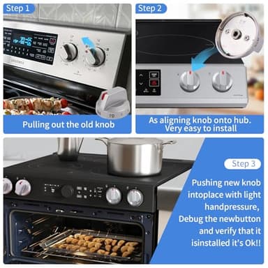 DG94-03500A/Z 4Pcs DG94-03500V DG94-03500W Compatible Replacement Knob for Samsung Electric Stove Models NE63T8111SS/AA NE63T8311SS/AA NE63T8751SS/AA NE63T8711SS/AA - Image 5