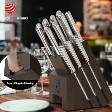 imarku Knife Set,16-Piece Premium Knife Sets for Kitchen with Block,Japanese Stainless Steel Kitchen Knife Set,Knife Block Set with Kitchen Sharpener, Dishwasher Safe,Best Gifts - Image 9