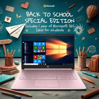 HP 14 Laptop • Back to School Limited Edition with Microsoft 365 • 4-Core Intel CPU • 32GB RAM •1600GB Storage (64GB OnBoard + 512GB P500 Portable SSD + 1TB OneDrive) • Pink • Win 11 - Image 3