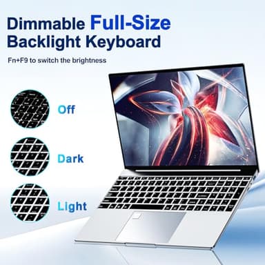 2025 Latest 15.6'' Laptop Compatible with Windows 11, 1TB SSD 32GB Dual-Channel RAM, Quad-Core Processor(Max 2.9GHz), 1080p FHD Display, Backlit Keyboard, Fingerprint, Webcam, Mini-HDMI, WiFi5, BT5 - Image 3