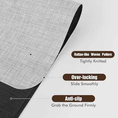 Blvornl Office Chair Mat - 35"x 48" Desk Computer Mat for Hard Wood and Tile Floor, Large Anti-Slip Hard Floor Protector, PVC Mat Desk Rug Light Grey - Image 5