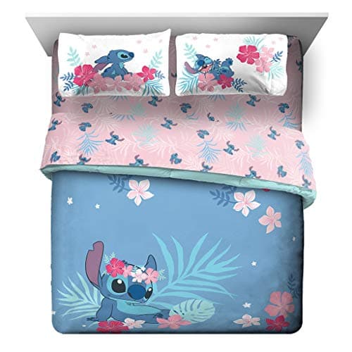 Jay Franco Disney Lilo & Stitch Paradise Dream 7 Piece Queen Bed Set - Includes Reversible Comforter & Sheet Set Bedding - Super Soft Fade Resistant Microfiber (Official Disney Product) - Image 1