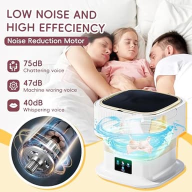 Portable Washing Machine, 12L Mini Wash with 3 Cleaning Modes and Spin Basket, Small Washing Machine for Underwear, Baby Clothes, Socks, Folding Design for Apartments, Camping, Travel - Image 7