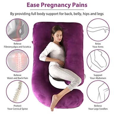 BATTOP Pregnancy Pillows for Sleeping,Full Body Pillow for Pregnancy Women with Removable Cover,Support for Back,HIPS,Legs,Belly,Must Have Maternity Pillow - Image 4