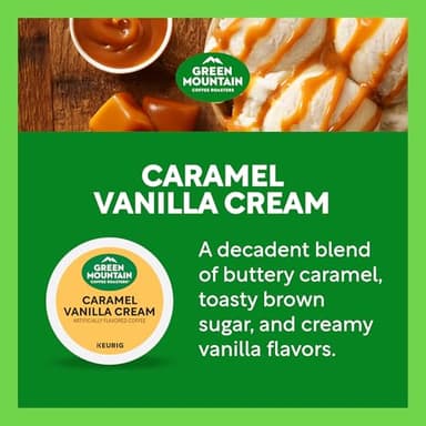 Green Mountain Coffee Roasters Caramel Vanilla Cream, Keurig Single Serve K-Cup Pods, Light Roast Coffee, 60 Count, (6 Packs of 10) - Image 7