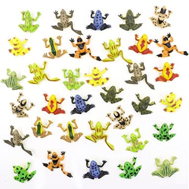 Darovly 36Pcs Realistic Frogs Animal Frog Bullfrog Model Plastic Frogs Toy Figures for Game Party Favor Home Garden Decor or Gifts(12 Different Types - Image 1