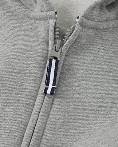 Gymboree Boys and Toddler Long Sleeve Zip Up Hoodie Sweatshirt, Heather Grey, 2T - Image 2
