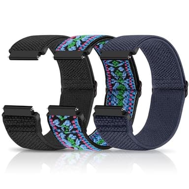 Relting Compatible with 16mm 18mm 19mm 20mm 22mm 24mm Watch Bands Quick Release Replacement Wristband,Adjustable Stretchy Nylon Solo Loop Straps Fabric Braided Sport Elastic Bands for Men Women - Image 1