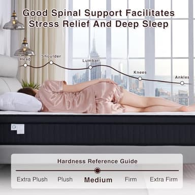 Dreamscape Full Size Mattress, 12 Inch Full Mattress in a Box, Memory Foam Hybrid Matress with Individual Pocket Spring for Motion Isolation, Pressure Relief, Medium Firm Feel, CertiPUR-US - Image 4