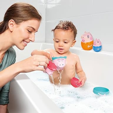 TOMY Toomies Peppa Pig - Peppa’s Nesting Family - Includes Peppa Pig, Mummy Pig, Daddy Pig and George - Nesting, Sorting & Pouring Toy - Ages 18 Months and Up - Image 7