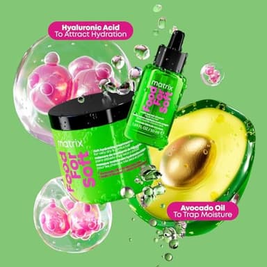 MATRIX Food For Soft Hair Serum Oil For Dry, Brittle and All Hair Types - Softens, Smooths and Adds Shine With Heat Protection, Repairing Leave In With Avocado Oil, 1.7 Fl Oz - Image 6