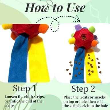 CIIVURR Snuffle Ball for Dog Toys Unbreakable Upgrade Ball Interactive Toy Foraging Snuffle Mat Puppy Treat Dispenser Slow Feeder Dog Puzzle Toys for Small, Medium, Large Pets (Red Rainbow) - Image 7