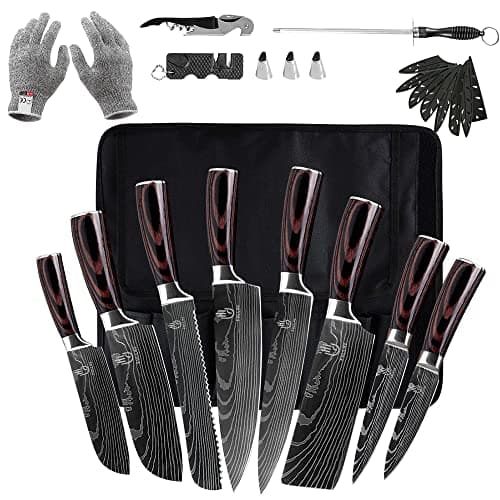 FULLHI Knife Set, 14pcs Japanese Knives Set, Premium German Stainless Steel chef Knife Set - Image 1
