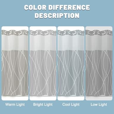 LXBNI No Hook Light Grey Striped Shower Curtain with Snap in Fabric Liner Set - Hotel Shower Curtain and Liner Set with See Through Mesh Top Window,Machine Washable, 71x74 INCH - Image 5