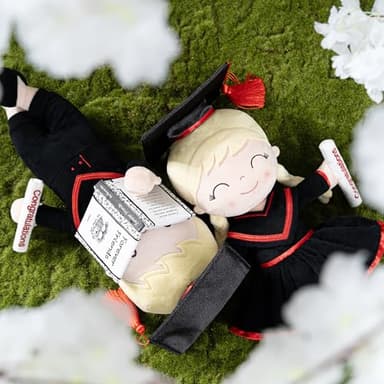 Gloveleya Baby Girl Gifts Graduation Plush Girls Dolls Congratulation Gift for Kindergarten Black 16 inch - Image 6