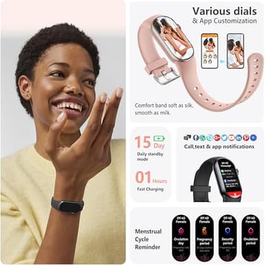 FITVII Ole Fitness Tracker with 24/7 Heart Rate and Blood Pressure Monitor, Blood Oxygen Sleep Tracking Step Calories Counter IP68 Waterproof Activity Tracker for Women Men - Image 5