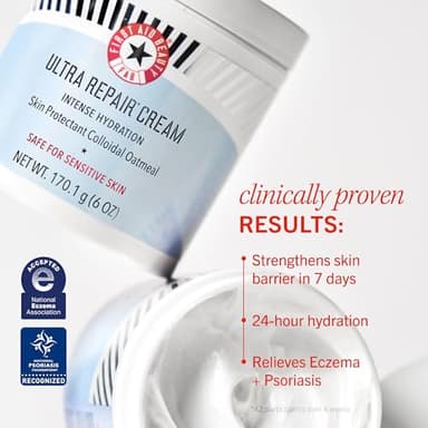 First Aid Beauty - Ultra Repair Cream, Intense Hydration Whipped Colloidal Oatmeal, Clinically Proven to Strengthen Skin Barrier in 7 Days & Helps Relieve Eczema, Luxury Moisturizer, 6 oz + Bonus, 2ct - Image 3