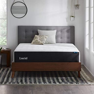 LUCID 12 Inch Memory Foam Mattress - Plush Feel - Memory Foam Infused with Bamboo Charcoal - Gel Infusions - CertiPUR-US Certified - Breathable - QueenQueen Size - Image 1