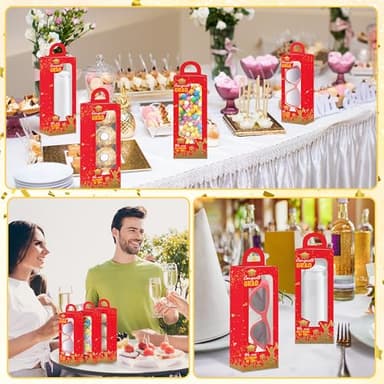 JOPHMO 24pcs Graduation Party Favor Gift Boxes, Graduation Cap Candy Treat Box Goodie Bag Graduation Centerpieces for Tables Congrats Grad Prom Gift Boxes for Graduation Decorations Party Favor(Red) - Image 7