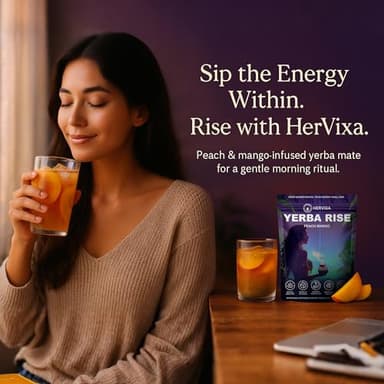 Yerba Mate Peach Mango Energy Tea Powder – Clean Plant-Based Focus Drink with Probiotics & Adaptogens – Low Sugar, No Crash, Smooth Taste – 30 Refreshing Servings - Image 5