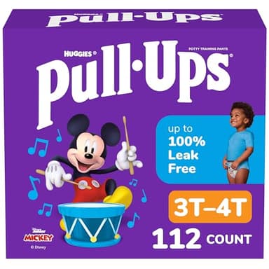 Pull-Ups Boys' Potty Training Pants, Size 3T-4T Training Underwear (32-40 lbs), 112 Count (4 Packs of 28), Packaging May Vary - Image 1