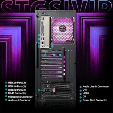 STGAubron Gaming PC Computer Desktop, Intel Core i7 8th up to 4.1GHz, GeForce RTX 3050 6G GDDR6, 16G DDR4, 1T SSD, WiFi 6, BT 5.2, RGB Fan x6, Windows 11 Home - Image 5