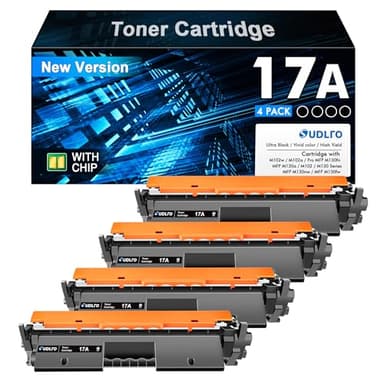 17A Toner Cartridge CF217A - Replacement for HP 17A CF217A to Compatible with Laserjet Pro M102w M130nw M130fw M130fn M102a M130a Pro MFP M130 M102 Series Printer (New Version, 4 Blacks) - Image 1