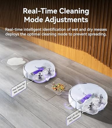 NARWAL Freo Z Ultra Robot Vacuum and Mop Combo, Dual RGB Cameras and Chips, AI Avoidance, 12000Pa Suction, Real-Time Decisions, Adaptive Hot-Water Self Wash & Self Emptying,Quiet, White (Renewed) - Image 8
