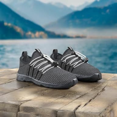 DLGJPA Men's Quick Drying Water Shoes for Beach or Water Sports Lightweight Slip On Walking Shoes Allblack 14 - Image 2