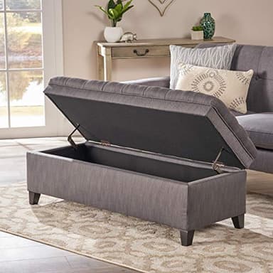 Christopher Knight Home Juliana Fabric Storage Ottoman, Gray - Image 12