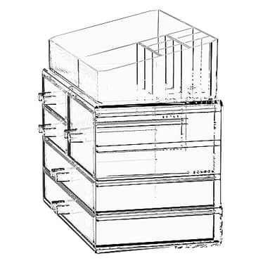 ZHIAI Stackable Storage Drawers, Acrylic Bathroom Counter Organizer Clear Makeup Organizers for Vanity, Kitchen Cabinets, Bathroom, Undersink, Home Organization and Storage (2Top 3 Drawers,) - Image 6