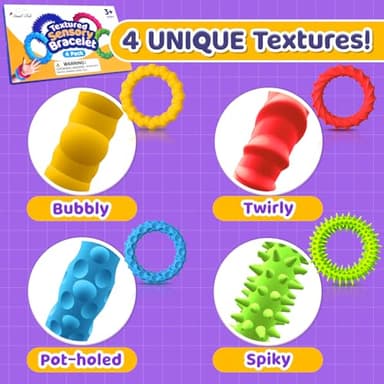 Sensory Fidget Toys for Kids Adults - 4 Pack Stretchy Fidget Bracelet | Texture & Calming Autism Sensory Toys for Special Needs Autistic Children | Calm Down Toy for Toddler Girls Boys - Image 4
