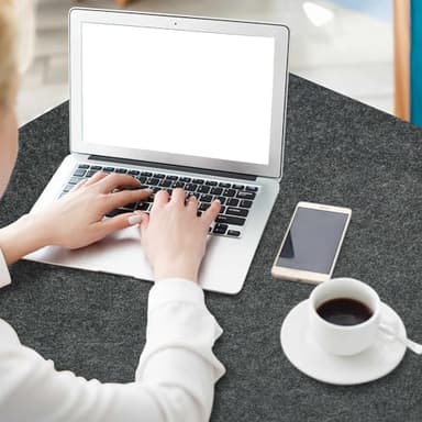 Large Felt Desk Mat,47.2"x 23.6",Non-Slip Desk Pad for Office and Home,120x60cm Full Table Mouse Pad,Keyboard Mats for Desk,Desktop Protection(Dark Gray) - Image 3