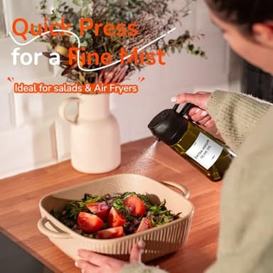 TrendPlain - Original 16oz/470ml Olive Oil Dispenser Bottle for Kitchen Gadgets and Air Fryer Accessories - Olive Oil Sprayer for Cooking w/Stickers - Black&Green - Image 4