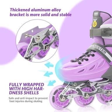 SUPER YOUNGSTER Adjustable Inline Skates for Boys Girls Ages 4-12 with Light Up Wheels, Roller Skates Blades for Youth Kids Indoor & Outdoor Beginners - Image 6